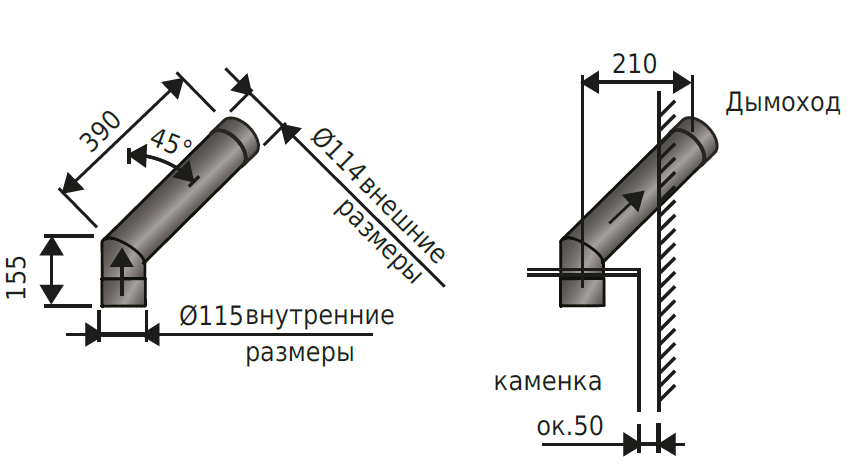 Размеры печных труб. Сэндвич дымоход угол 45 градусов. Размеры трубы 115 мм для дымохода. Труба для печи 115мм. Труба дымохода диаметр 115 это внутренний.